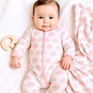 Magnolia Baby Pink Elephant Footies